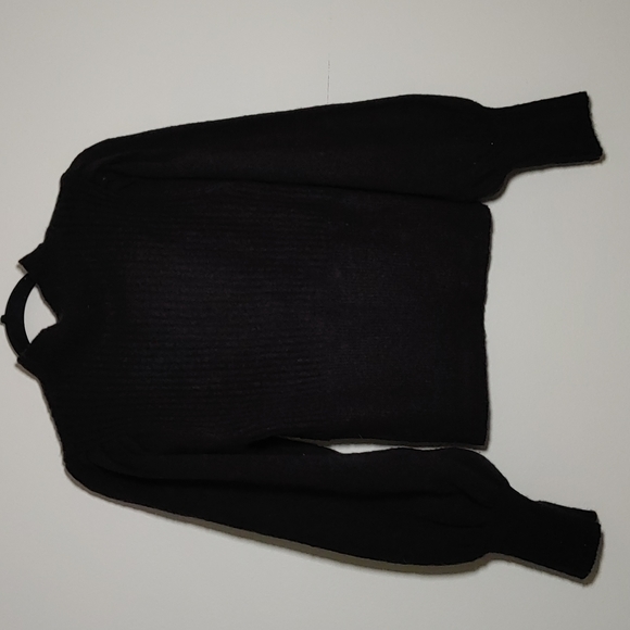 Forever 21 Black Keyhole Mock neck balloon sleeve sweater - Picture 3 of 3